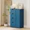 Blue Bathroom Floor Cabinet Freestanding 4 Drawers Side Cabinet Storage MDF 143 Lb